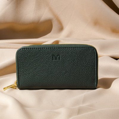 BELINE EMERALD - veľká dámska peňaženka na zips, smaragdová
