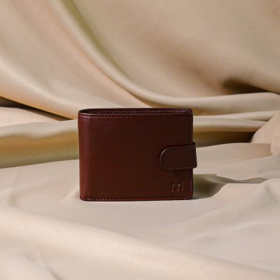GEREMY - pánska peňaženka so zapínaním na patent hnedá