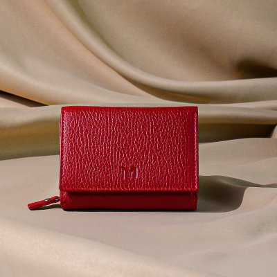 PEARL RED - dámska červená peňaženka na zips